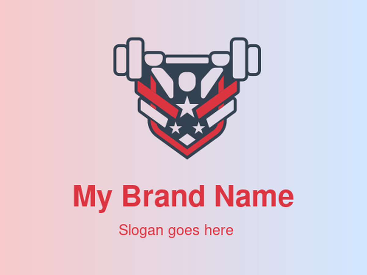 American Star Shield Barbell Logo Design